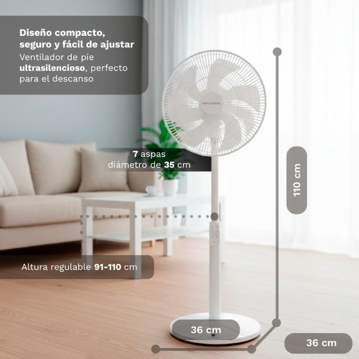 Grunkel FS-14T Ventilador de Pie de 25W, 12 Velocidades y 7 Aspas Grunkel FS-14T Ventilador de Pie de 25W, 12 Velocidades y 7 Aspas